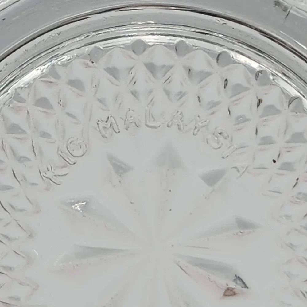 Vintage KIG Clear Pressed Glass Starburst & Geometric Panel Votive Candle Holder